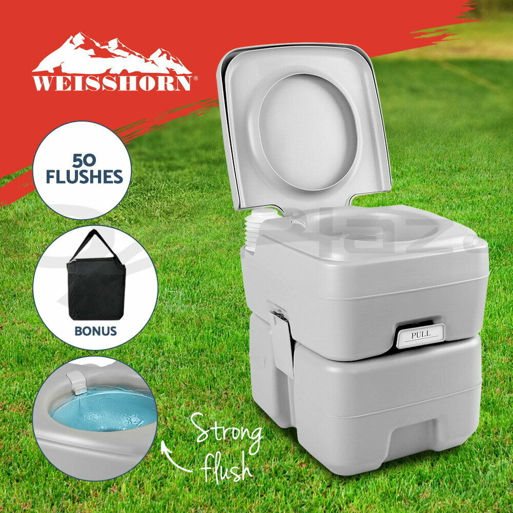 Weisshorn 20L Portable Camping Toilet Outdoor Flush Potty Boating With Bag