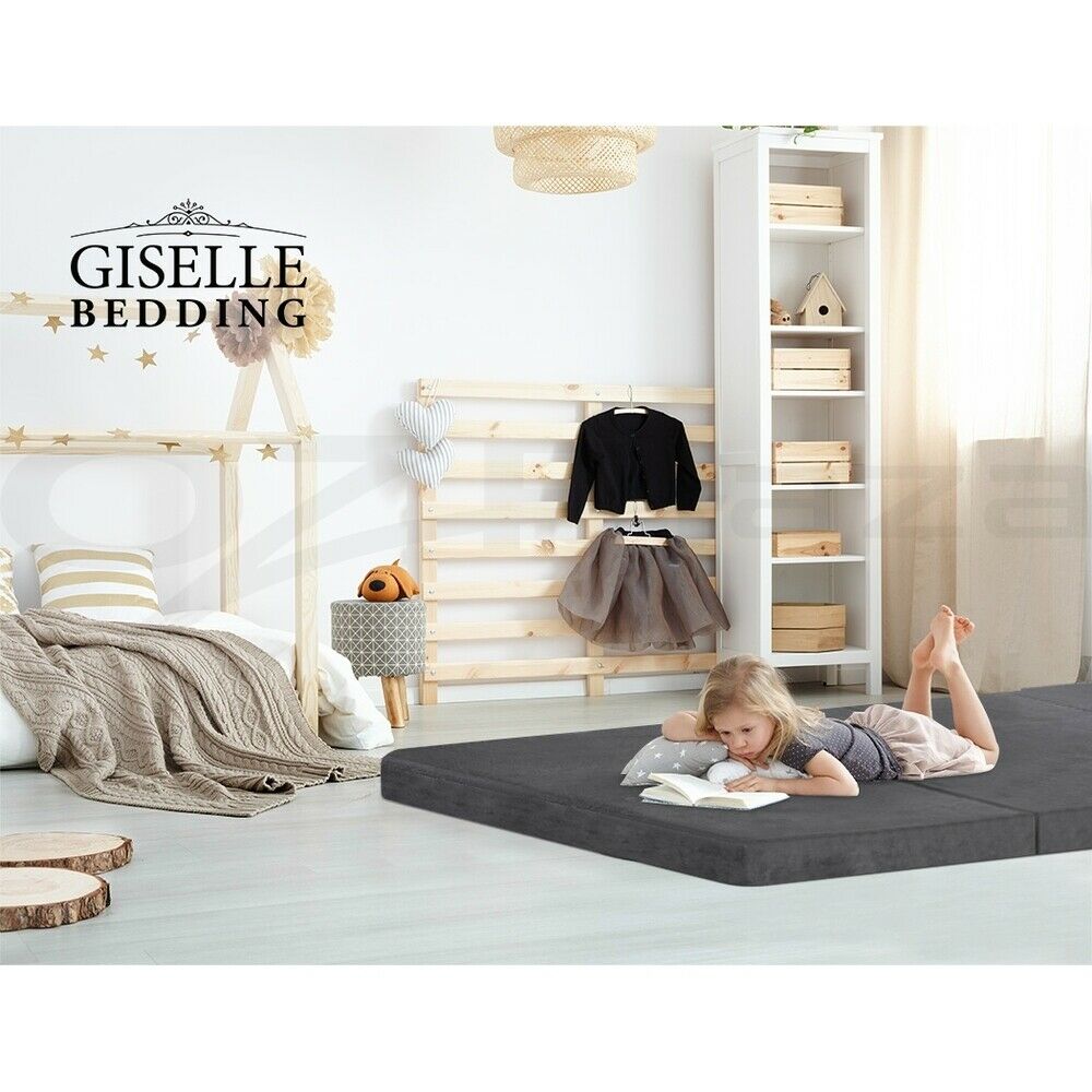 Giselle Bedding Foldable Mattress Folding Foam Bed Mat Double Grey