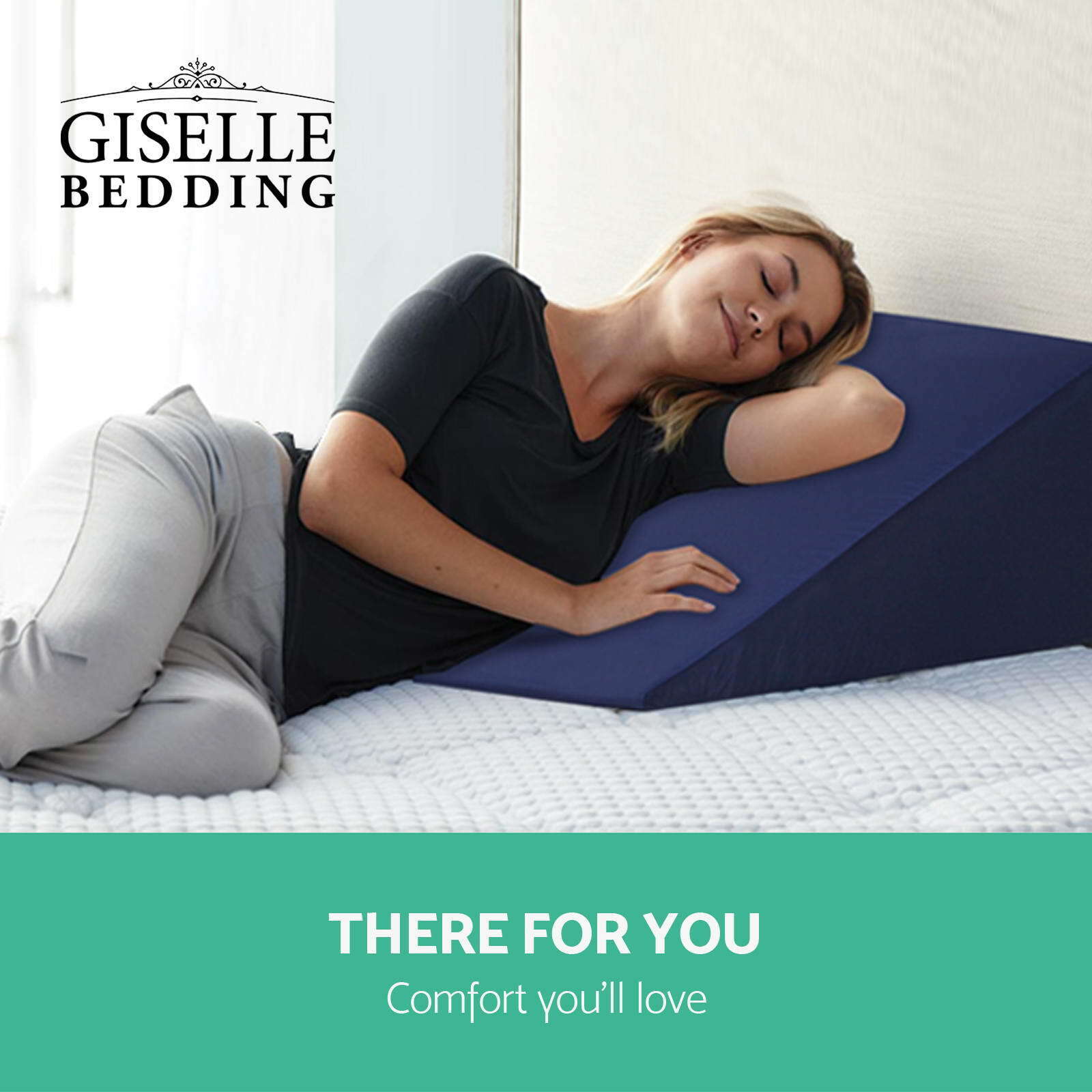 Giselle Bedding Wedge Pillow Blue Twin Pack