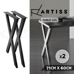 Artiss Metal Table Legs DIY X-shaped 71X60cm Set of 2