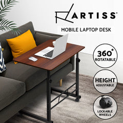 Artiss Laptop Desk Table Adjustable 60CM Dark Wood