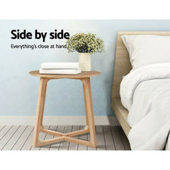 Artiss Coffee Table Round Side End Tables Bedside Furniture Wooden Modern