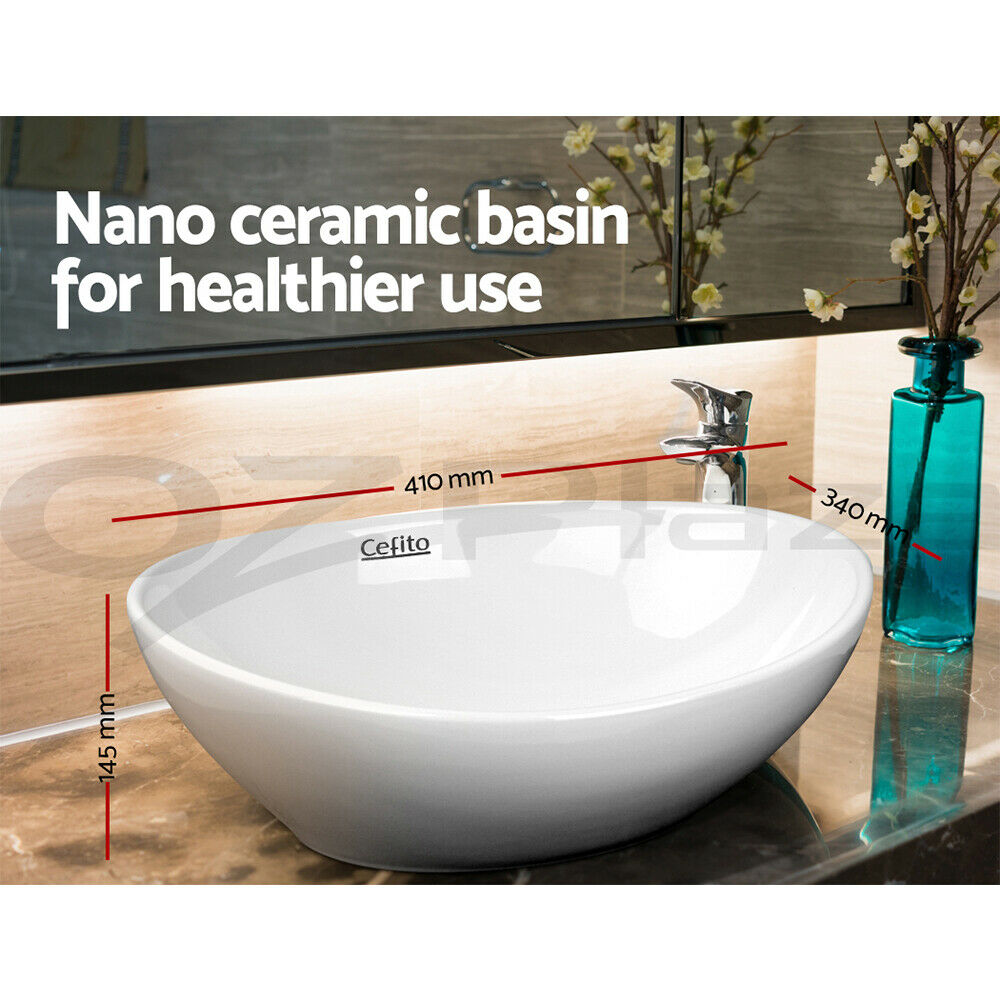 Cefito Bathroom Basin Ceramic Vanity Sink Hand Wash Bowl 41x34cm