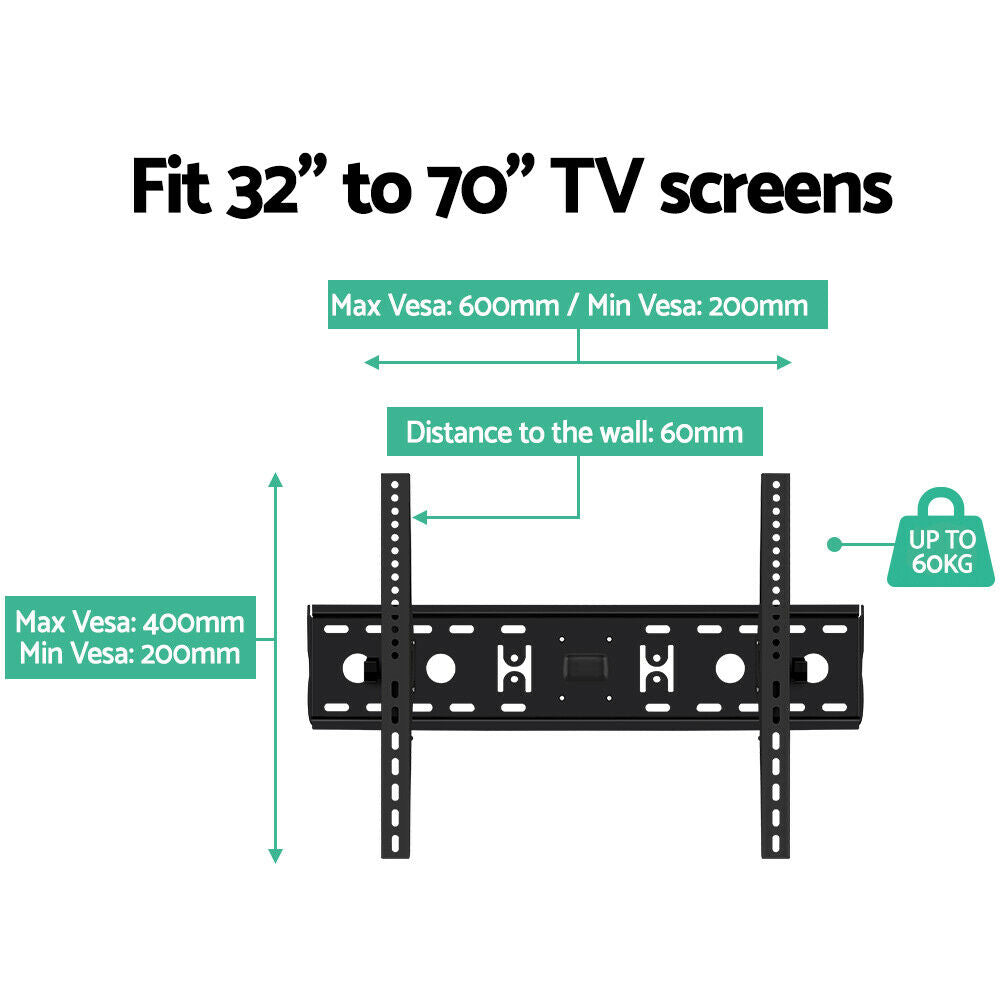 Artiss TV Wall Mount Bracket for 32"-70" LED LCD TVs Tilt Slim Flat Low Profile