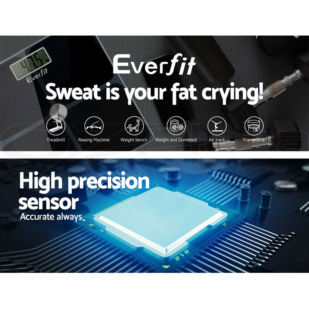 Everfit Bathroom Scales Digital Weighing Scale 180kg Electronic Monitor Tracker