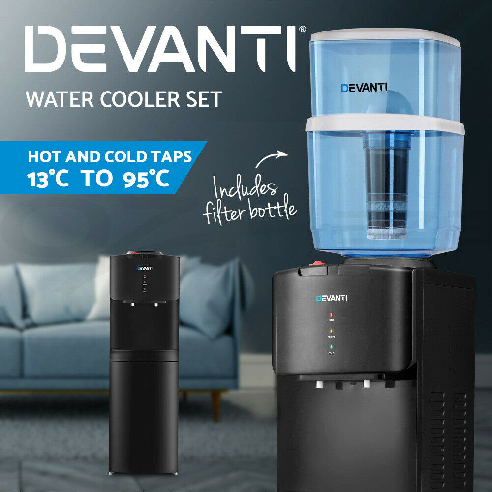 Devanti Water Cooler Dispenser Stand 22L Bottle Black