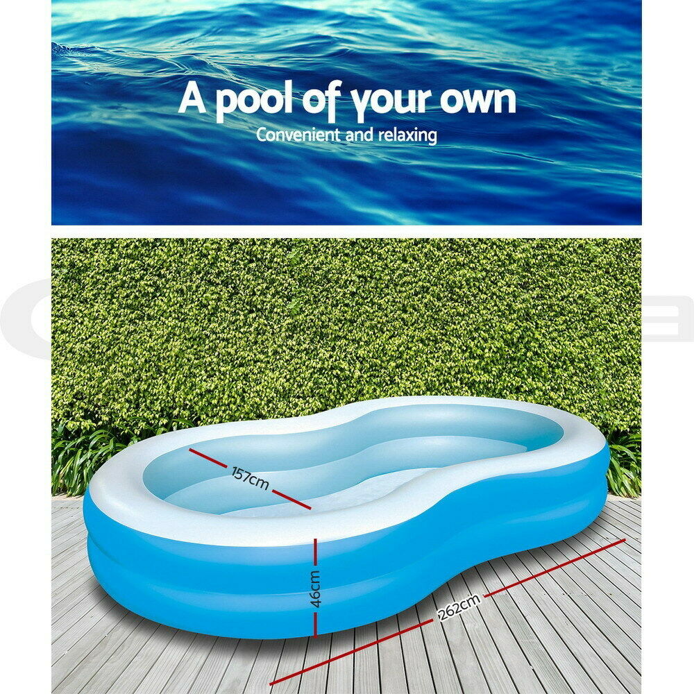 Bestway Kids Pool 262x157x46cm Inflatable Above Ground Swimming Pools 544L