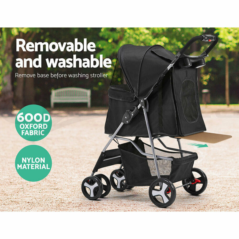 i.Pet Pet Stroller Dog Cat Cage Carrier Travel Pushchair Foldable Pram 4 Wheels