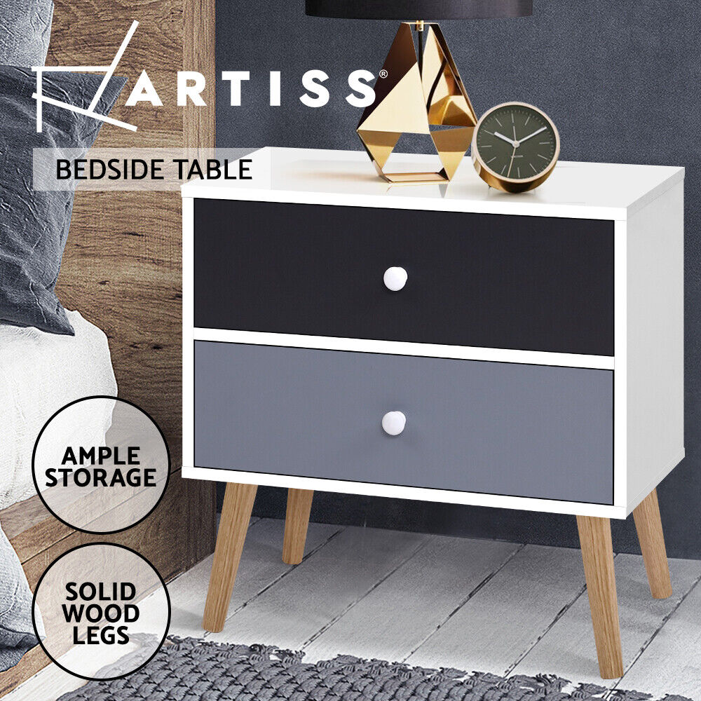 Artiss Bedside Tables Drawers Side Table Nightstand Lamp Side Storage Cabinet