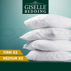 Giselle Bedding 4 Pack Bed Pillow Family Hotel 48X73CM