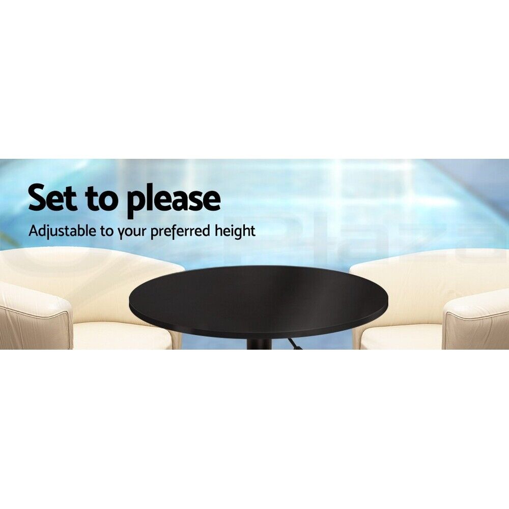 Artiss Bar Table Gas Lift Round Black