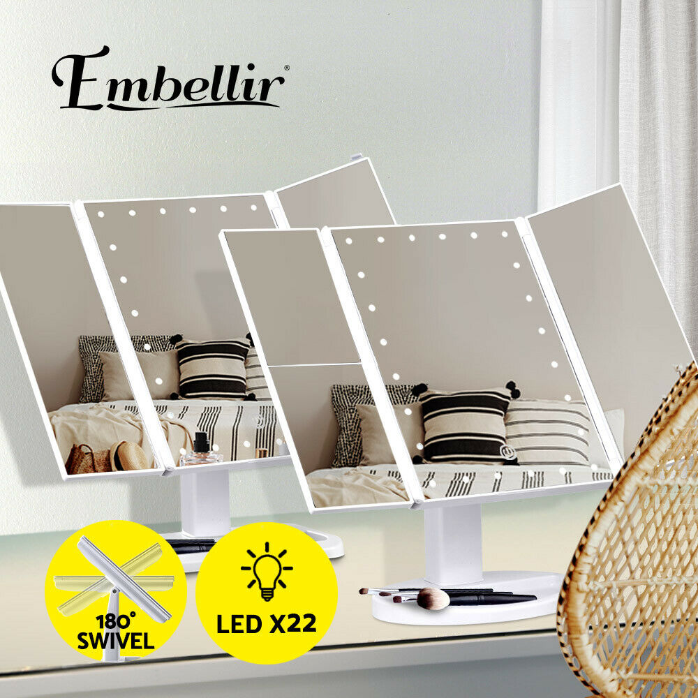 Embellir LED  Tri-Fold Make-Up Mirror