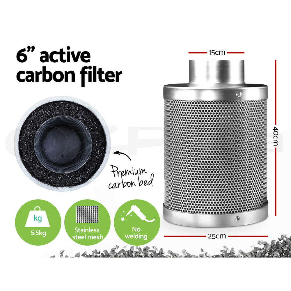 Greenfingers 6"Ventilation Kit Fan Hydroponics Grow Tent Kit Carbon Filter Duct,Greenfingers 6"Ventilation Kit Fan Hydroponics Grow Tent Kit Carbon Filter Duct