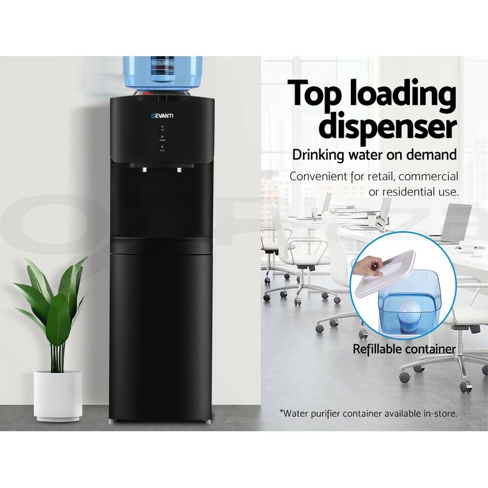 Devanti Water Cooler Dispenser Stand 22L Bottle Black