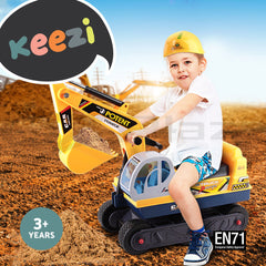 Keezi Ride On Car Toys Kids Excavator Digger Sandpit Bulldozer Car Pretend Play