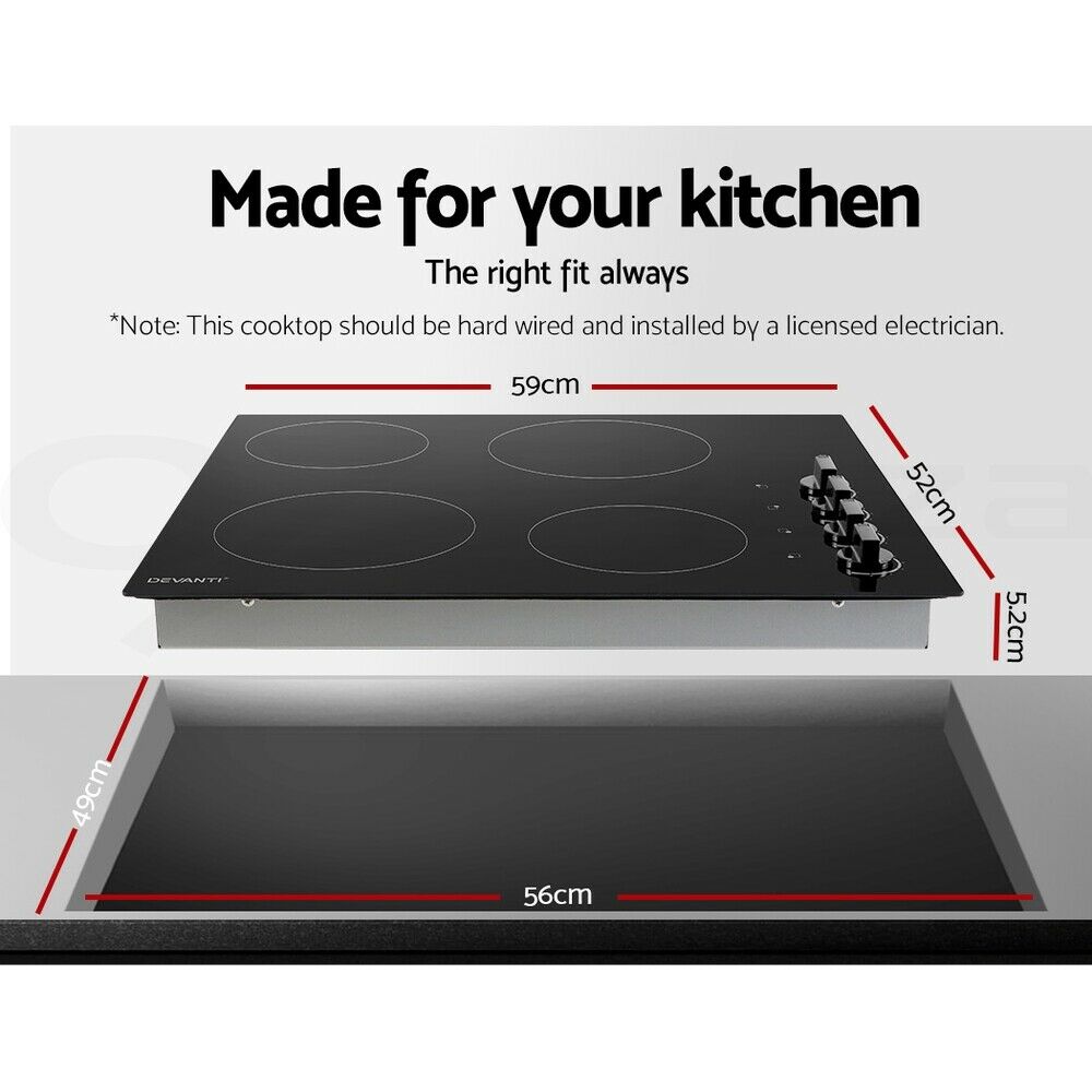 Devanti Electric Ceramic Cooktop 60cm