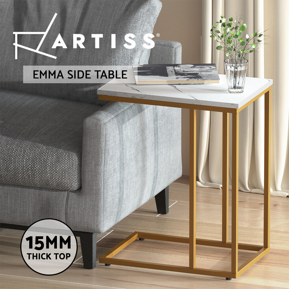 Artiss Coffee Table Side Table Marble Effect Emma