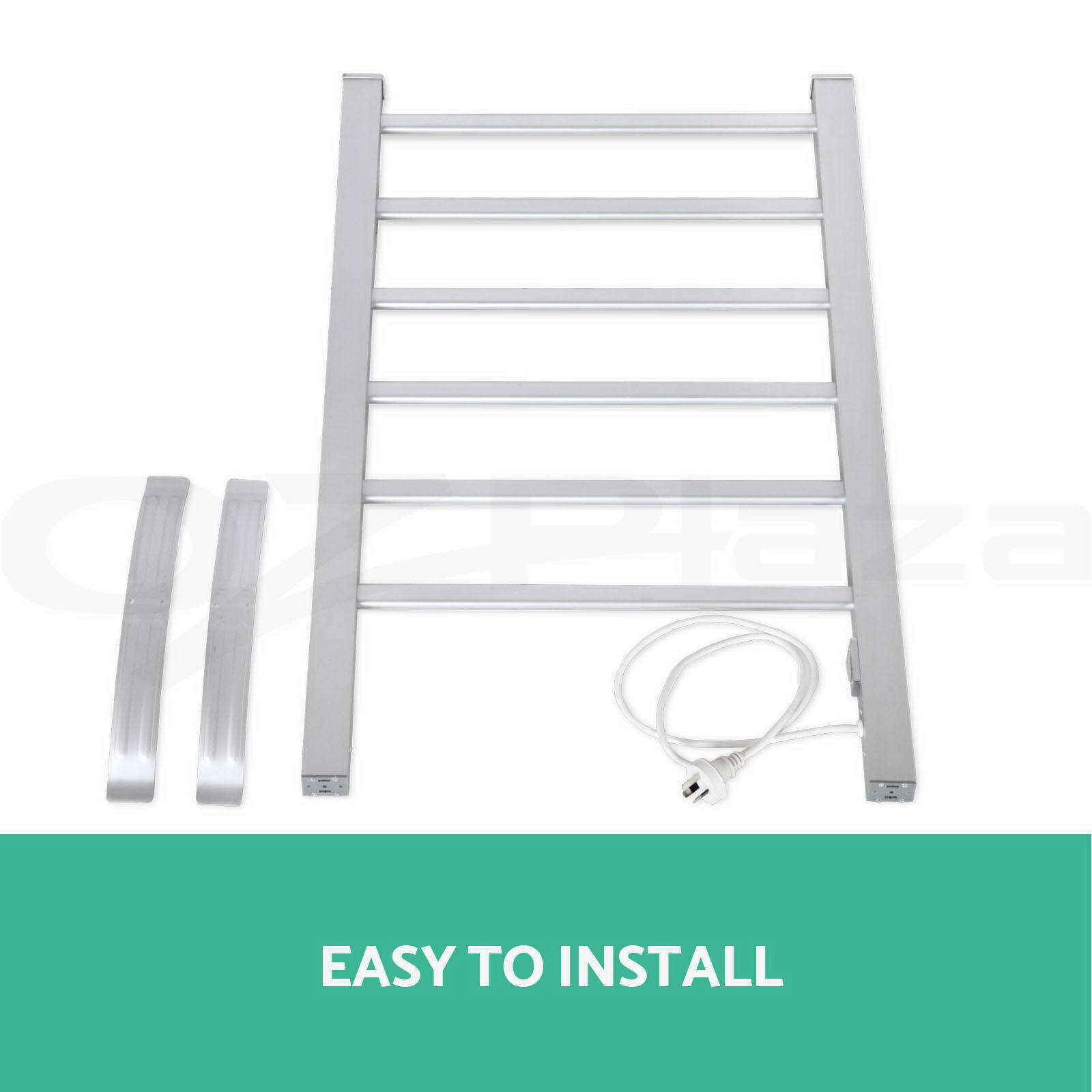 Devanti Electric Heated Towel Rail Rack 6 Bars Freestanding Clothes Dry Warmer