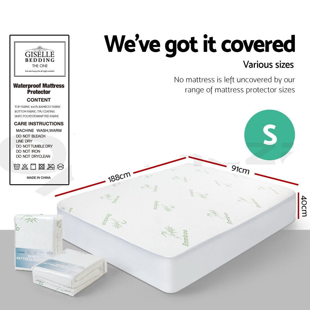 Giselle Bedding Mattress Protector Bamboo Single