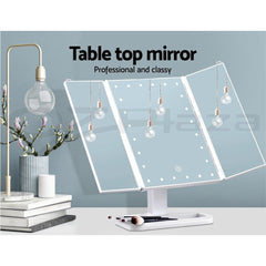 Embellir 24 LED Light Desk Top Stand Makeup Mirror with Tri-fold Touch