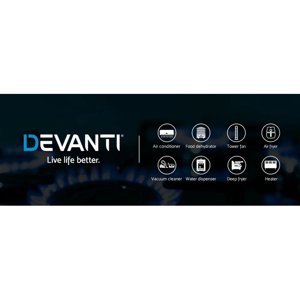 Devanti Gas Cooktop 60cm 4 Burner Silvir