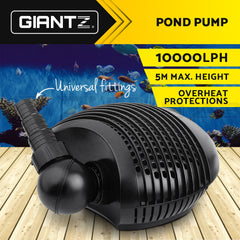 Giantz Aquarium Pump Pond Pump 10000L/H Water Air Fish Tank Marine Fountain