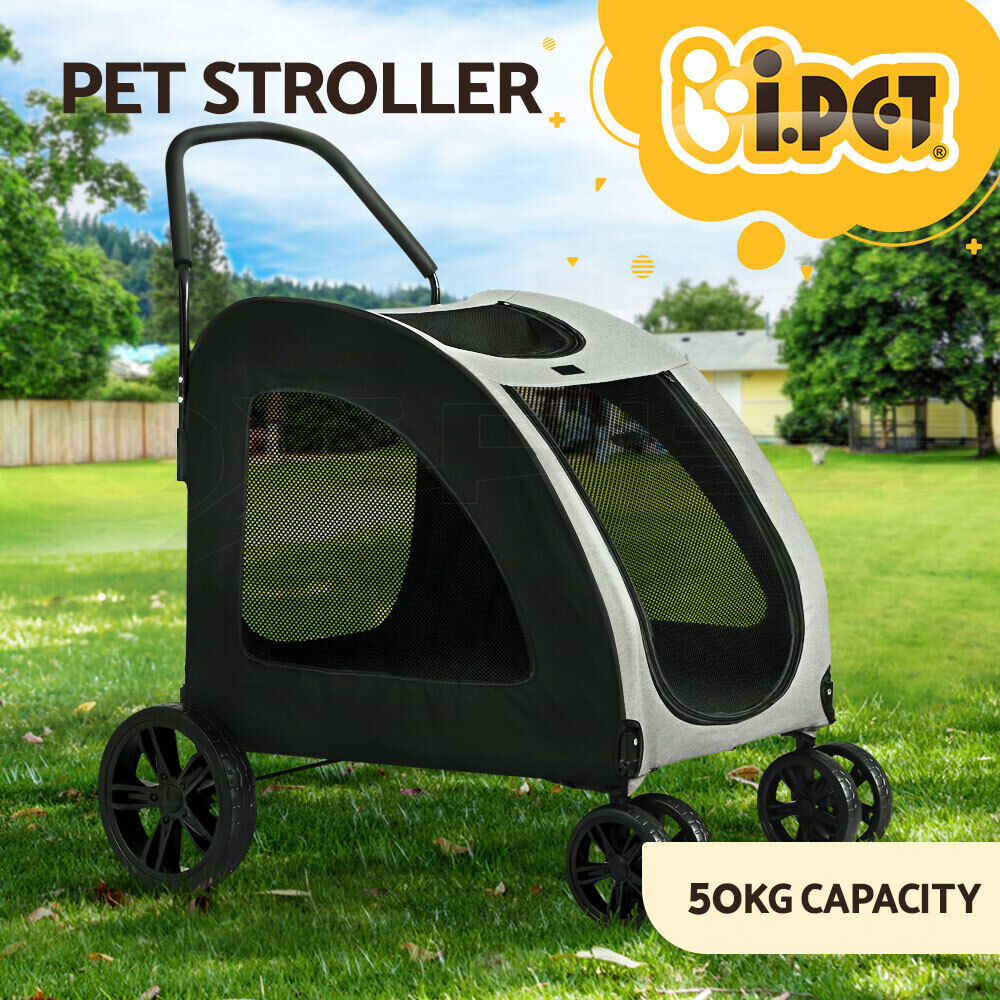 i.Pet Pet Stroller Dog Pram Large Carrier Cat Travel Foldable Strollers 4 Wheels Trolley