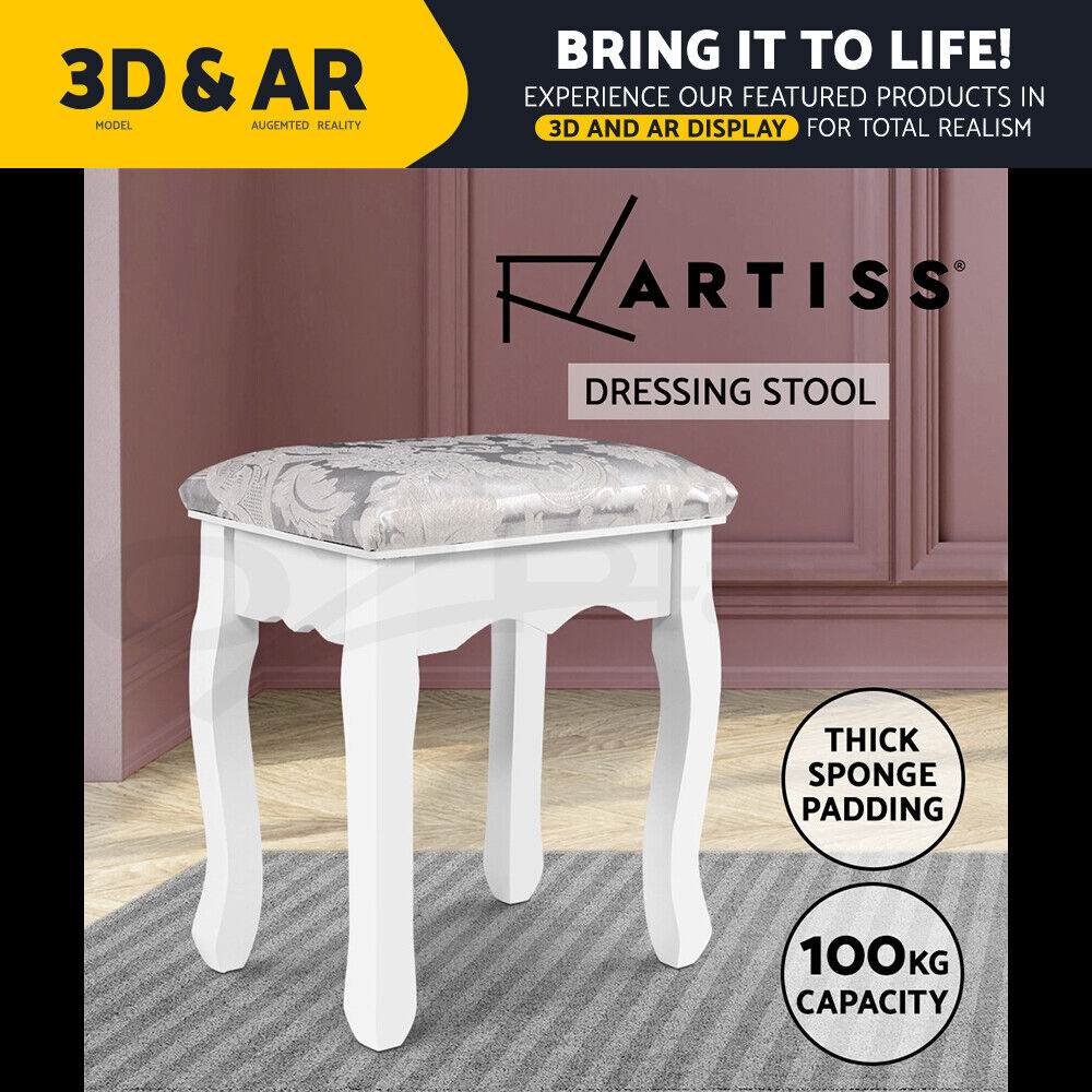 Artiss Dressing Table Stool Velvet White