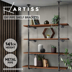 Artiss Floating DIY Pipe Shelf Metal Brackets Set of 2