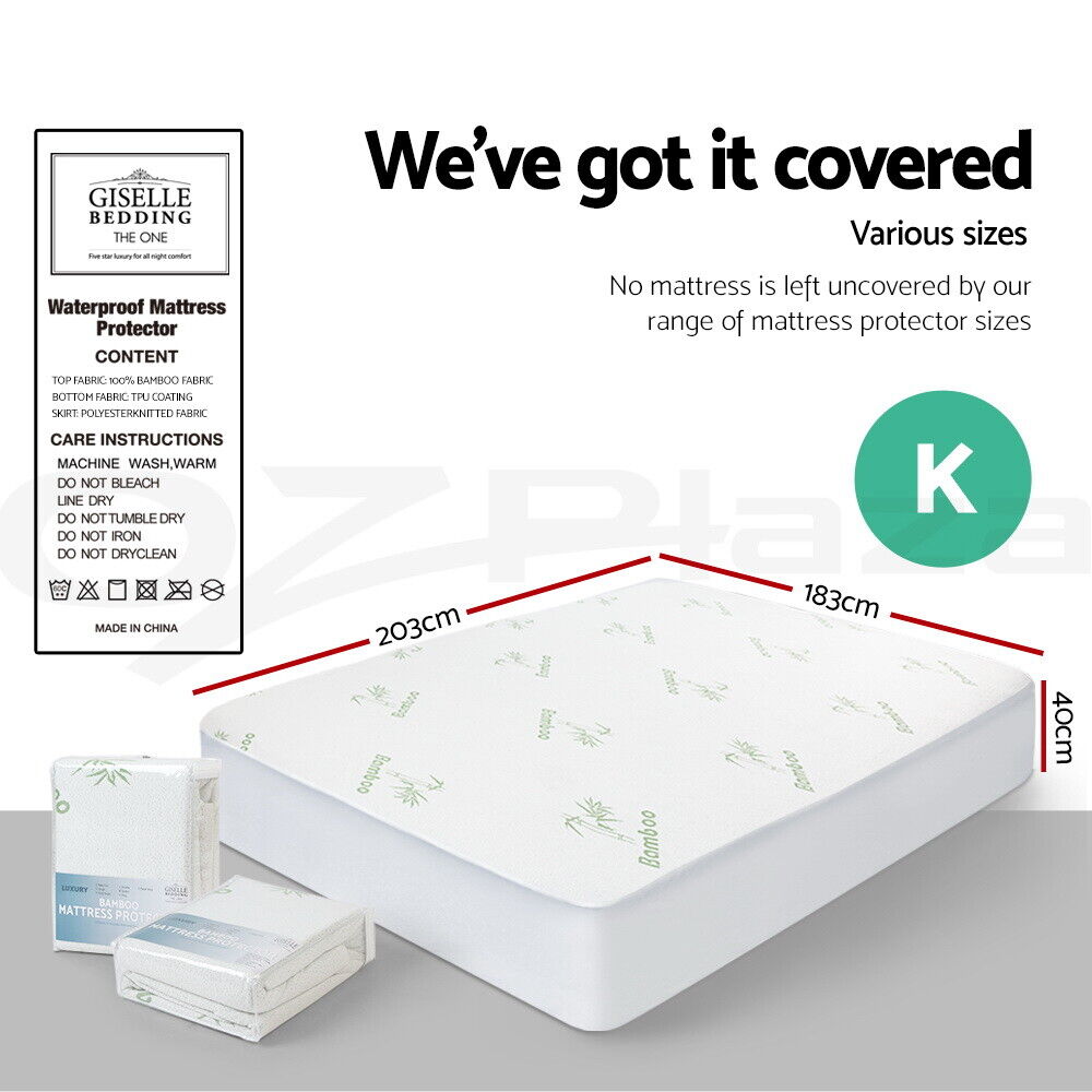 Giselle Bedding Mattress Protector Bamboo King