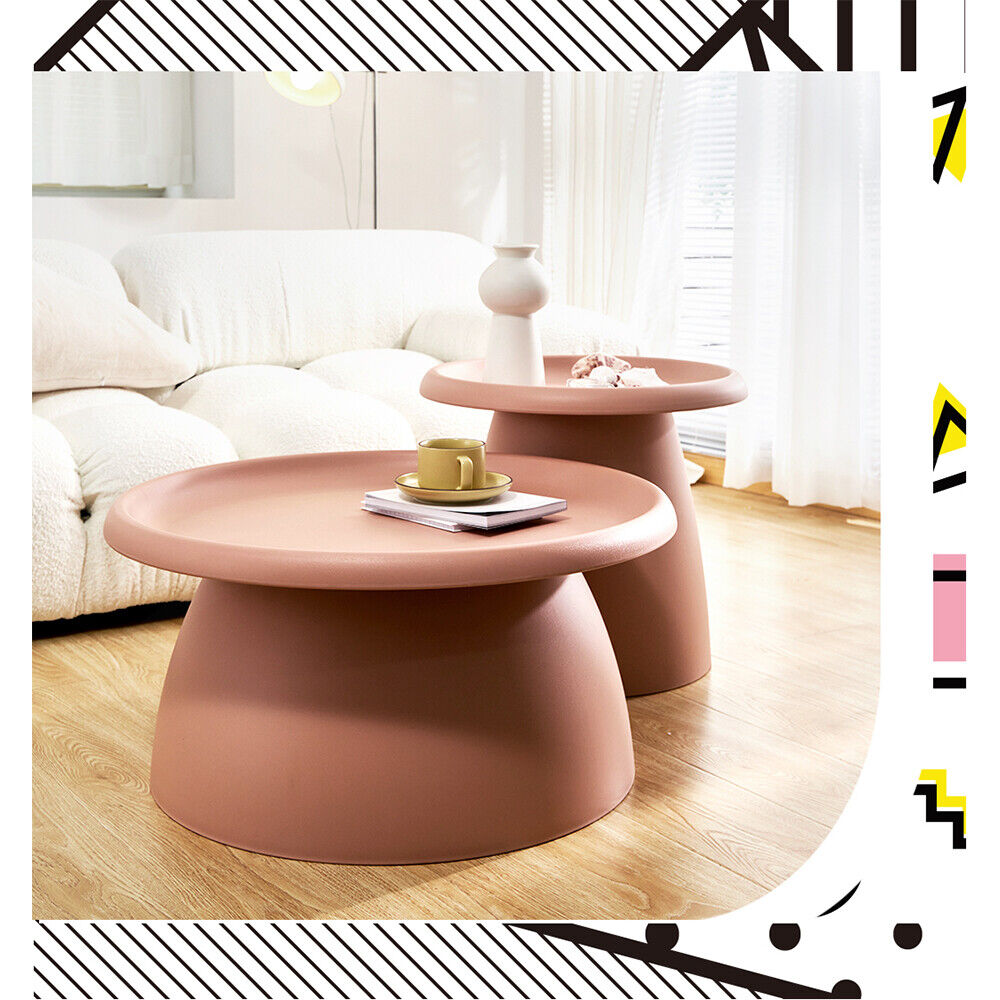 ArtissIn Coffee Table Round 71CM Plastic Pink