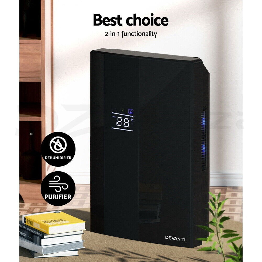 Devanti Dehumidifier 2L Air Purifier Black