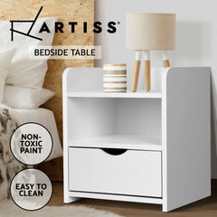 Artiss Bedside Tables Drawers Side Table Bedroom Furniture Nightstand White Unit