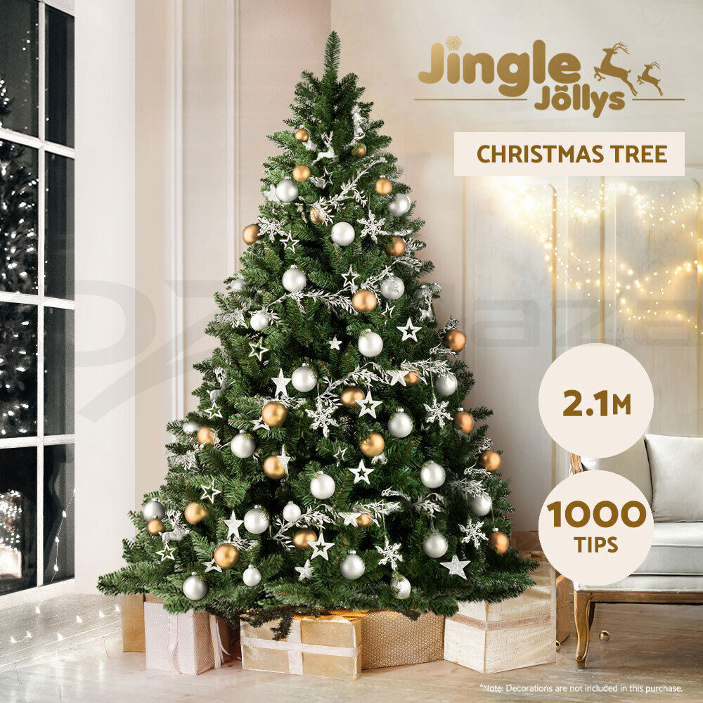 Jingle Jollys Christmas Tree 2.1m Green Xmas Tree Decorations 1000 Tips