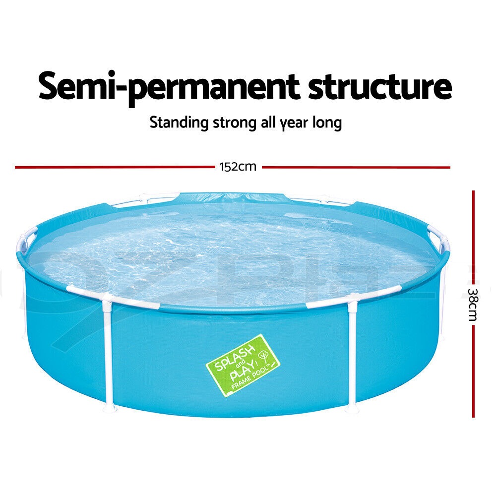 Bestway Kids Pool 152x38cm Round Steel Frame Swimming Pools Above Ground 580L