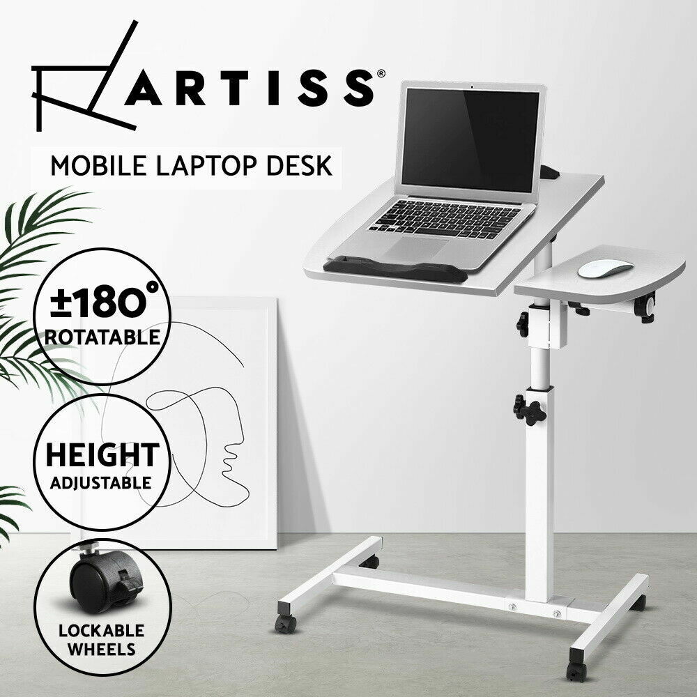 Artiss Laptop Desk Table Fan Cooling White 60CM