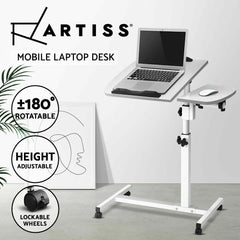 Artiss Laptop Desk Table Fan Cooling White 60CM