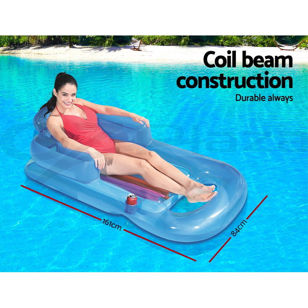 Bestway Pool Float Inflatable Lounge Seat Pillow Bed Cup Holder