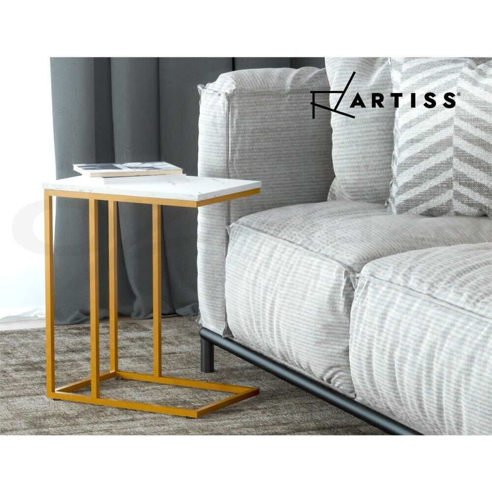 Artiss Coffee Table Side Table Marble Effect Emma