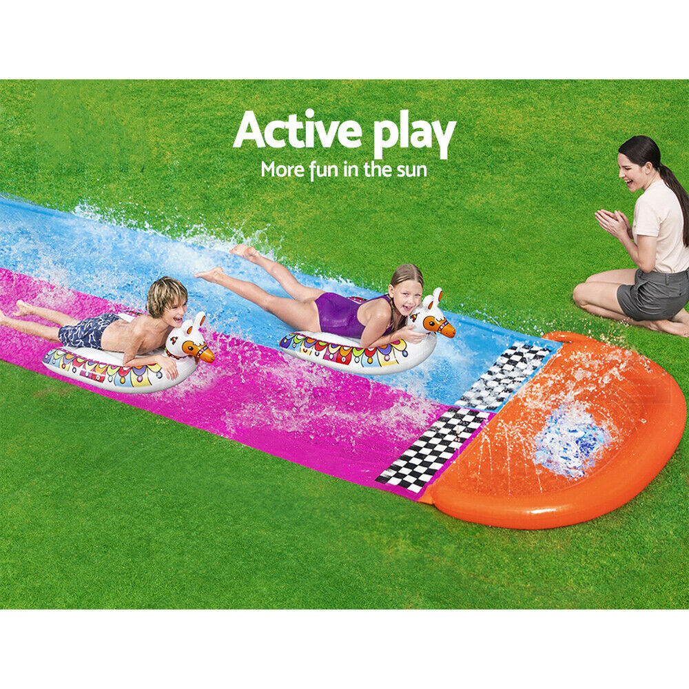 Bestway Water Slide Slip Kids 488cm Dual Slides Splash Pad