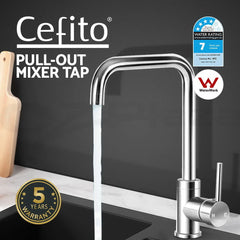 Cefito Kitchen Mixer Tap Mixer Rectangle Sink Faucet Basin Laundry Chrome