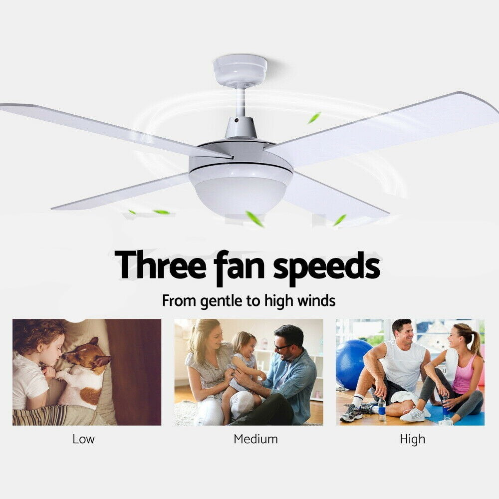 Devanti 52'' Ceiling Fan AC Motor w/Light w/Remote - White