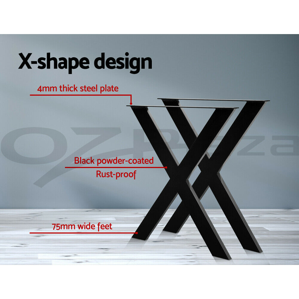 Artiss Metal Table Legs DIY X-shaped 71X60cm Set of 2