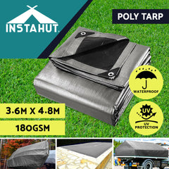 Instahut Tarp Tarpaulin 3.6m x 4.8m Heavy Duty