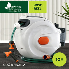 Greenfingers Water Hose Reel 10M Retractable Garden Spray Gun AutoRewind