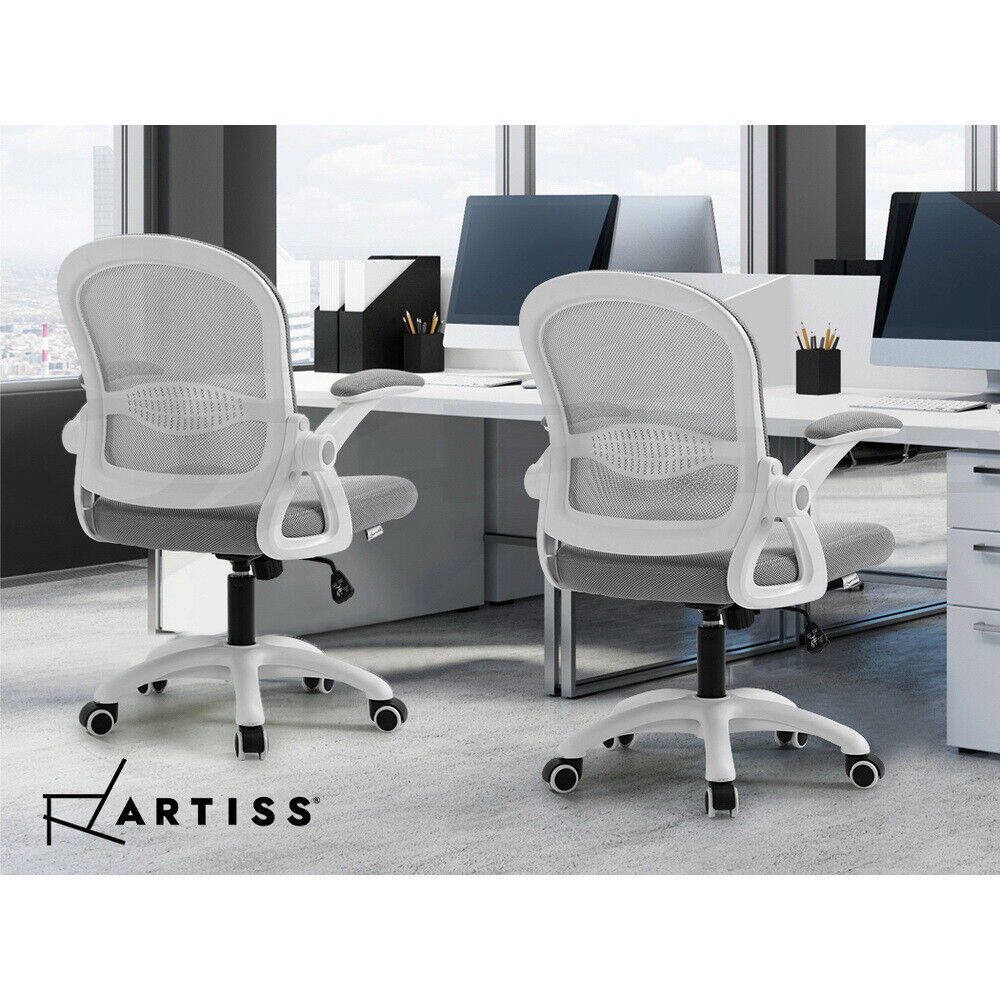 Artiss Office Chair Mesh Computer Desk Chairs Mid Back Work Home Study Grey