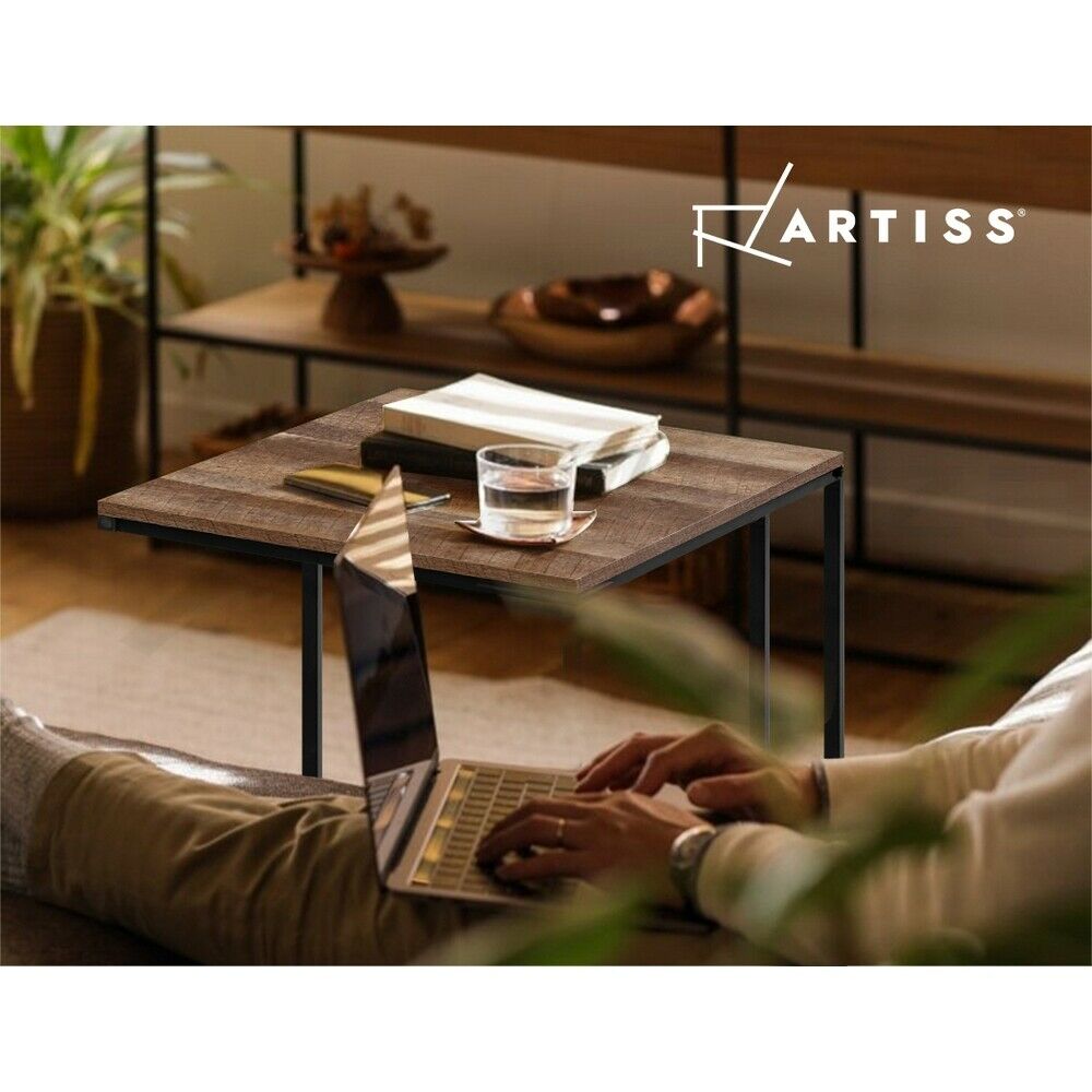 Artiss Nesting Coffee Table Sef of 2 Walnut Brok