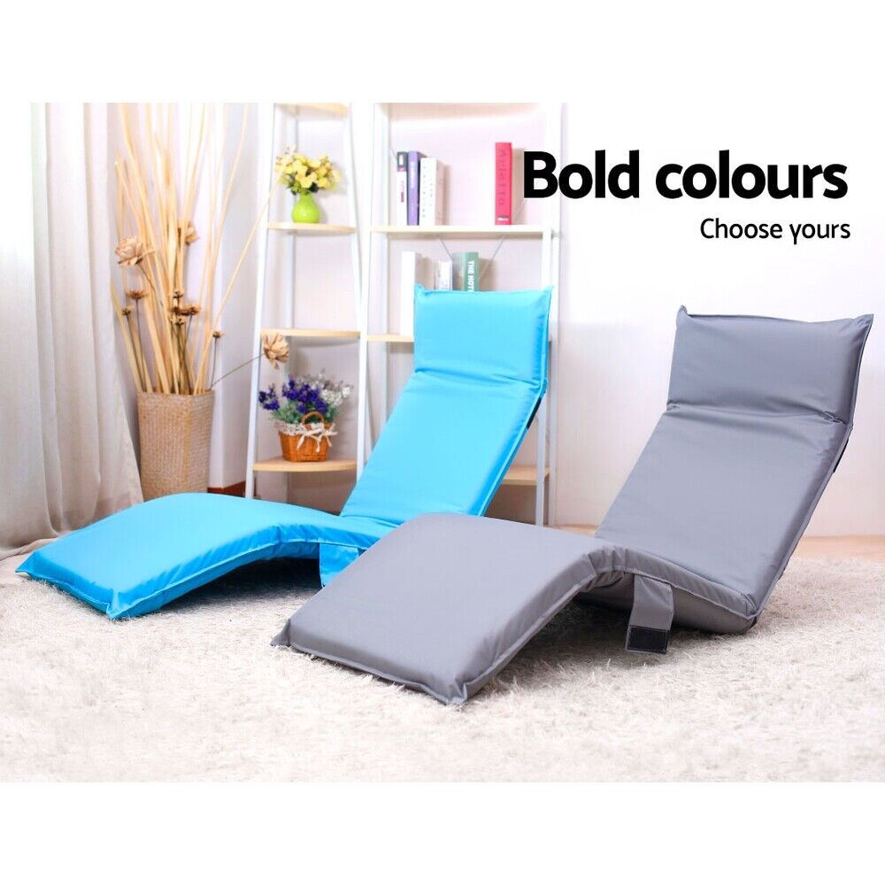 Artiss Floor Lounge Sofa Camping Chair Blue