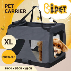 i.Pet Pet Soft Crate Carrier Dog Cat Travel Portable Cage Kennel Foldable Car XL