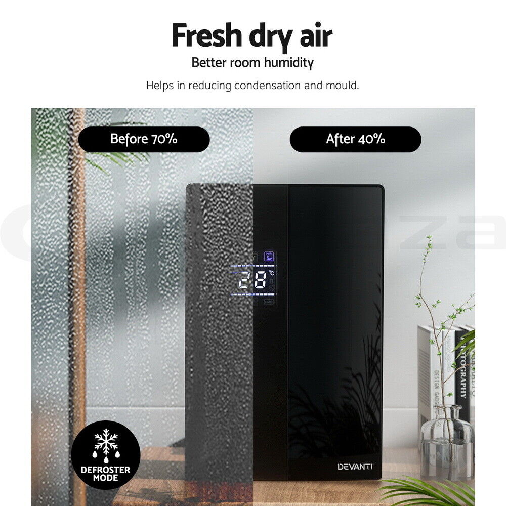 Devanti Dehumidifier 2L Air Purifier Black